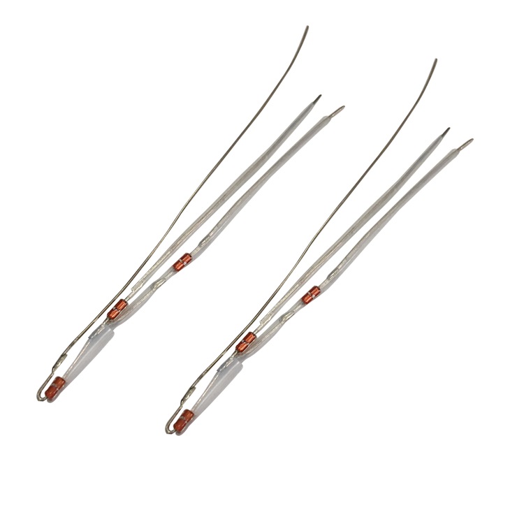 High reliability glass encapsulated thermistor barbecue forks